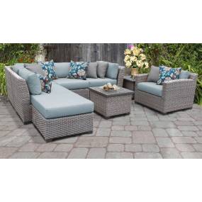 Florence 8 Piece Outdoor Wicker Patio Furniture Set 08g in Spa - TK Classics Florence-08G-Spa