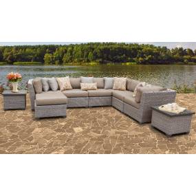 Florence 9 Piece Outdoor Wicker Patio Furniture Set 09c in Wheat - TK Classics Florence-09C-Wheat