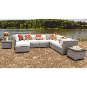 Florence 9 Piece Outdoor Wicker Patio Furniture Set 09c in Sail White - TK Classics Florence-09C-White
