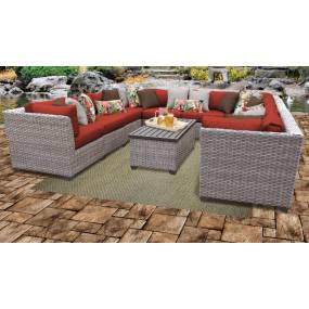 Florence 11 Piece Outdoor Wicker Patio Furniture Set 11a in Terracotta - TK Classics Florence-11A-Terracotta
