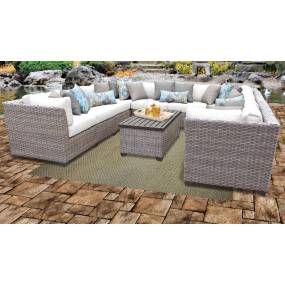 Florence 11 Piece Outdoor Wicker Patio Furniture Set 11a in Sail White - TK Classics Florence-11A-White