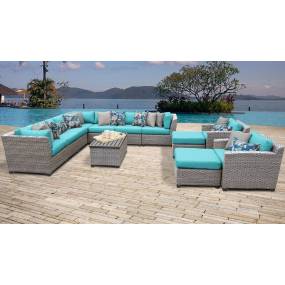 Florence 13 Piece Outdoor Wicker Patio Furniture Set 13a in Aruba - TK Classics Florence-13A-Aruba