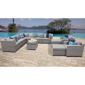 Florence 13 Piece Outdoor Wicker Patio Furniture Set 13a in Grey - TK Classics Florence-13A-Grey