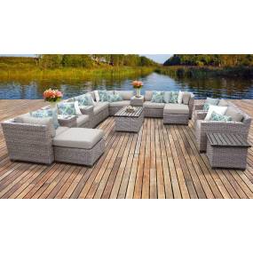 Florence 17 Piece Outdoor Wicker Patio Furniture Set 17a in Beige - TK Classics Florence-17A-Beige