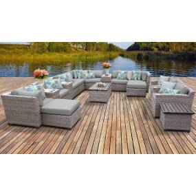 Florence 17 Piece Outdoor Wicker Patio Furniture Set 17a in Grey - TK Classics Florence-17A-Grey
