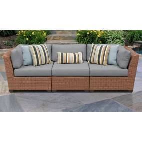 Laguna 3 Piece Outdoor Wicker Patio Furniture Set 03c in Grey - TK Classics Laguna-03C-Grey
