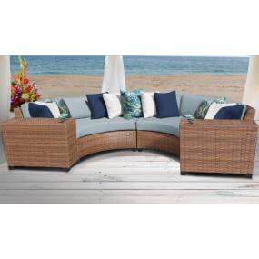 Laguna 4 Piece Outdoor Wicker Patio Furniture Set 04c in Spa - TK Classics Laguna-04C-Spa