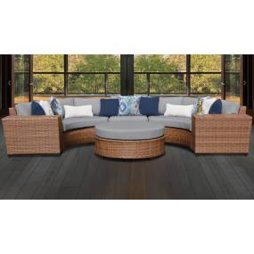 Laguna 6 Piece Outdoor Wicker Patio Furniture Set 06c in Grey - TK Classics Laguna-06C-Grey
