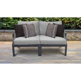 Lexington 2 Piece Outdoor Aluminum Patio Furniture Set 02a in Grey - TK Classics Lexington-02A-Grey