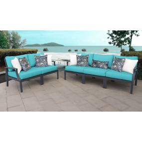 Lexington 5 Piece Outdoor Aluminum Patio Furniture Set 05a in Aruba - TK Classics Lexington-05A-Aruba