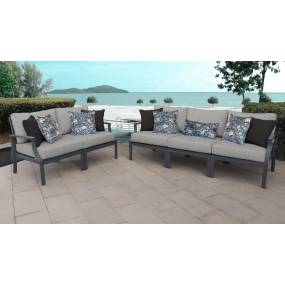 Lexington 5 Piece Outdoor Aluminum Patio Furniture Set 05a in Grey - TK Classics Lexington-05A-Grey