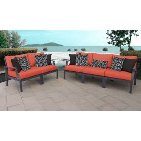 Lexington 5 Piece Outdoor Aluminum Patio Furniture Set 05a in Tangerine - TK Classics Lexington-05A-Tangerine