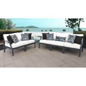 Lexington 5 Piece Outdoor Aluminum Patio Furniture Set 05a in White - TK Classics Lexington-05A-White