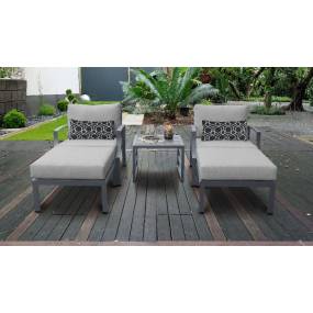 Lexington 5 Piece Outdoor Aluminum Patio Furniture Set 05b in Grey - TK Classics Lexington-05B-Grey