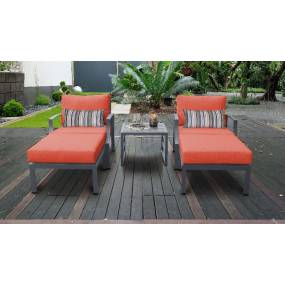 Lexington 5 Piece Outdoor Aluminum Patio Furniture Set 05b in Tangerine - TK Classics Lexington-05B-Tangerine