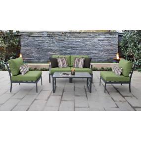 Lexington 5 Piece Outdoor Aluminum Patio Furniture Set 05d in Cilantro - TK Classics Lexington-05D-Cilantro