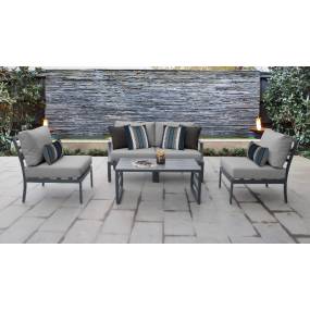 Lexington 5 Piece Outdoor Aluminum Patio Furniture Set 05d in Grey - TK Classics Lexington-05D-Grey