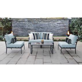 Lexington 5 Piece Outdoor Aluminum Patio Furniture Set 05d in Spa - TK Classics Lexington-05D-Spa