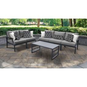Lexington 6 Piece Outdoor Aluminum Patio Furniture Set 06m in Grey - TK Classics Lexington-06M-Grey