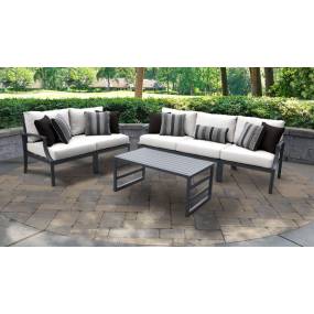 Lexington 6 Piece Outdoor Aluminum Patio Furniture Set 06m in White - TK Classics Lexington-06M-White
