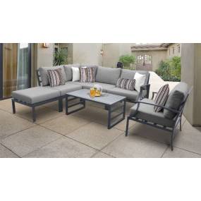 Lexington 7 Piece Outdoor Aluminum Patio Furniture Set 07f in Grey - TK Classics Lexington-07F-Grey