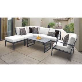 Lexington 7 Piece Outdoor Aluminum Patio Furniture Set 07f in White - TK Classics Lexington-07F-White
