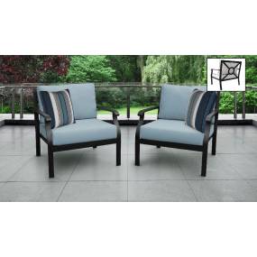 kathy ireland Homes & Gardens Madison Ave. 2 Piece Outdoor Aluminum Patio Furniture Set 02b in Tranquil - TK Classics Madison-02B-Spa