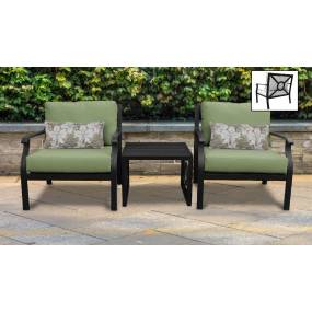 kathy ireland Homes & Gardens Madison Ave. 3 Piece Outdoor Aluminum Patio Furniture Set 03a in Forest - TK Classics Madison-03A-Cilantro