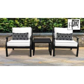 kathy ireland Homes & Gardens Madison Ave. 3 Piece Outdoor Aluminum Patio Furniture Set 03a in Snow - TK Classics Madison-03A