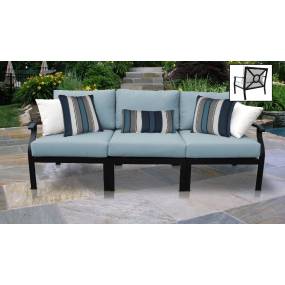 kathy ireland Homes & Gardens Madison Ave. 3 Piece Outdoor Aluminum Patio Furniture Set 03c in Tranquil - TK Classics Madison-03C-Spa