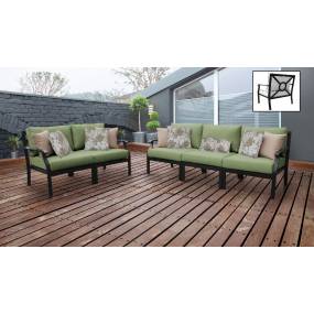 kathy ireland Homes & Gardens Madison Ave. 5 Piece Outdoor Aluminum Patio Furniture Set 05a in Forest - TK Classics Madison-05A-Cilantro