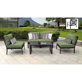 kathy ireland Homes & Gardens Madison Ave. 5 Piece Outdoor Aluminum Patio Furniture Set 05d in Forest - TK Classics Madison-05D-Cilantro