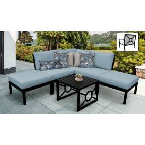 kathy ireland Homes & Gardens Madison Ave. 6 Piece Outdoor Aluminum Patio Furniture Set 06b in Tranquil - TK Classics Madison-06B-Spa