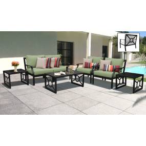 kathy ireland Homes & Gardens Madison Ave. 7 Piece Outdoor Aluminum Patio Furniture Set 07d in Forest - TK Classics Madison-07D-Cilantro