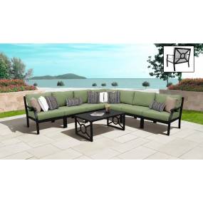 kathy ireland Homes & Gardens Madison Ave. 8 Piece Outdoor Aluminum Patio Furniture Set 08a in Forest - TK Classics Madison-08A-Cilantro