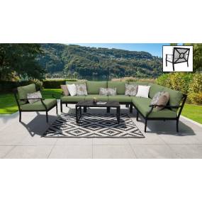 kathy ireland Homes & Gardens Madison Ave. 8 Piece Outdoor Aluminum Patio Furniture Set 08d in Forest - TK Classics Madison-08D-Cilantro