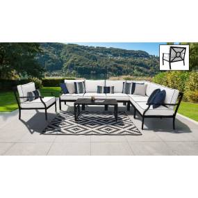 kathy ireland Homes & Gardens Madison Ave. 8 Piece Outdoor Aluminum Patio Furniture Set 08d in Snow - TK Classics Madison-08D