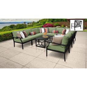 kathy ireland Homes & Gardens Madison Ave. 11 Piece Outdoor Aluminum Patio Furniture Set 11a in Forest - TK Classics Madison-11A-Cilantro