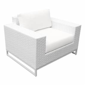 Miami 4 Piece Outdoor Wicker Patio Furniture Set 04a in Sail White - TK Classics Miami-04A-White