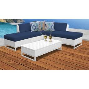 Miami 6 Piece Outdoor Wicker Patio Furniture Set 06c in Navy - TK Classics Miami-06C-Navy