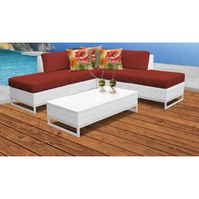 Miami 6 Piece Outdoor Wicker Patio Furniture Set 06c in Terracotta - TK Classics Miami-06C-Terracotta