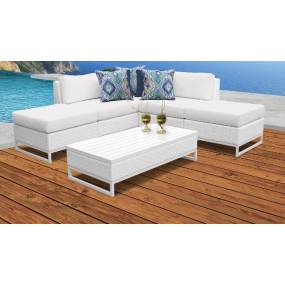 Miami 6 Piece Outdoor Wicker Patio Furniture Set 06c in Sail White - TK Classics Miami-06C