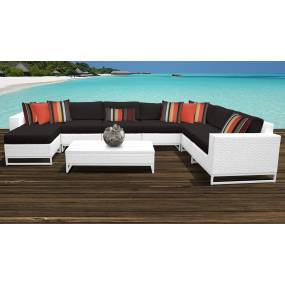 Miami 9 Piece Outdoor Wicker Patio Furniture Set 09b in Black - TK Classics Miami-09B-Black
