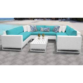 Miami 9 Piece Outdoor Wicker Patio Furniture Set 09c in Aruba - TK Classics Miami-09C-Aruba