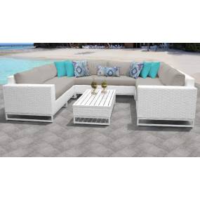 Miami 9 Piece Outdoor Wicker Patio Furniture Set 09c in Beige - TK Classics Miami-09C-Beige