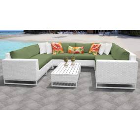 Miami 9 Piece Outdoor Wicker Patio Furniture Set 09c in Cilantro - TK Classics Miami-09C-Cilantro