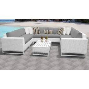 Miami 9 Piece Outdoor Wicker Patio Furniture Set 09c in Grey - TK Classics Miami-09C-Grey