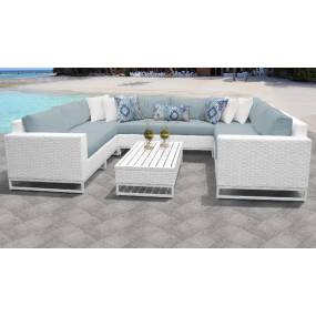Miami 9 Piece Outdoor Wicker Patio Furniture Set 09c in Spa - TK Classics Miami-09C-Spa