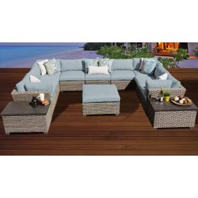 Monterey 12 Piece Outdoor Wicker Patio Furniture Set 12a in Spa - TK Classics Monterey-12A-Spa
