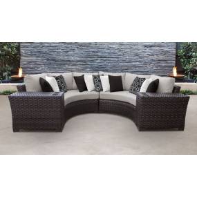 kathy ireland Homes & Gardens River Brook 4 Piece Outdoor Wicker Patio Furniture Set 04a in Truffle - TK Classics River-04A-Ash